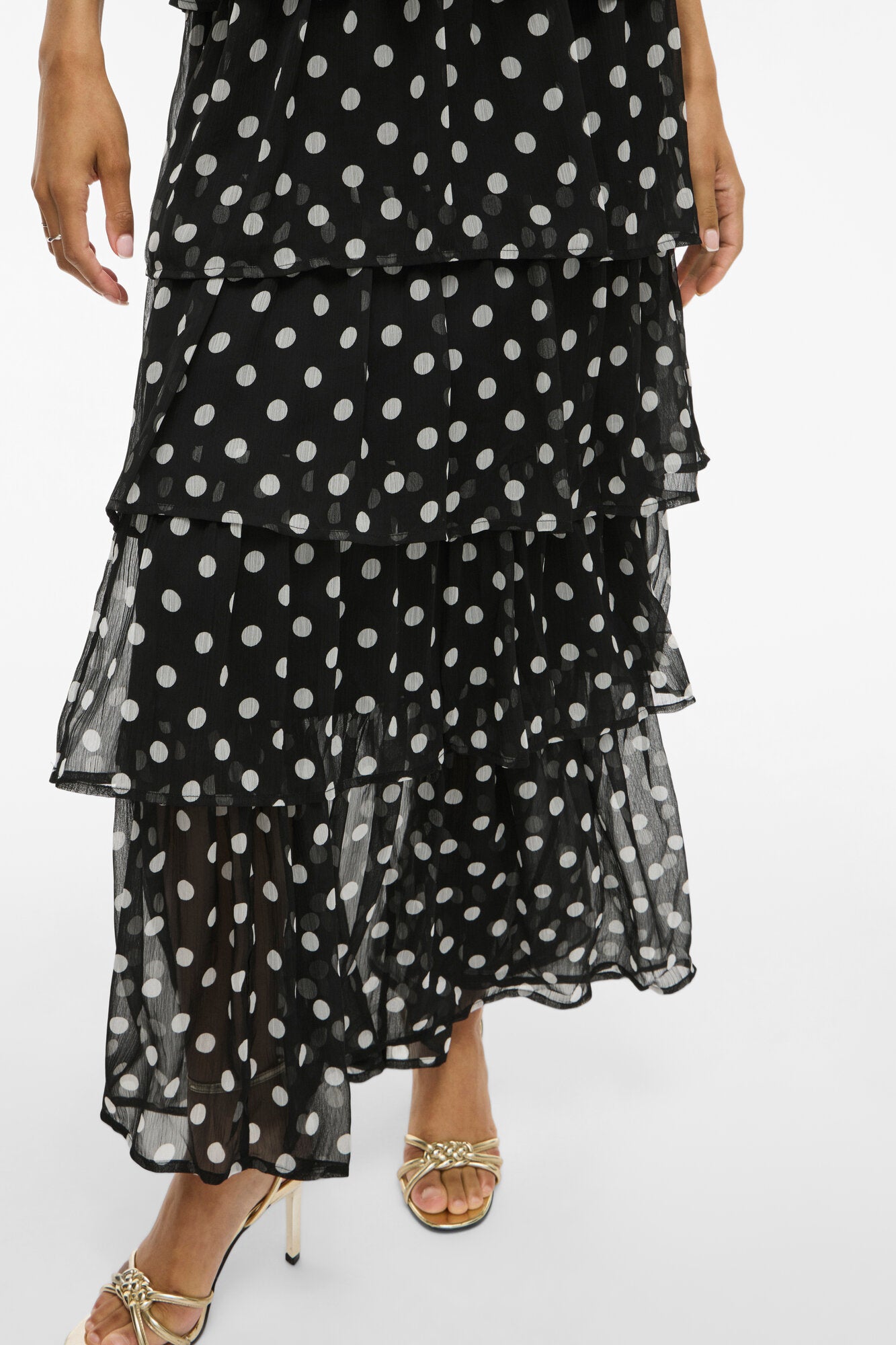 Viharley ruffle maxikjole - sort